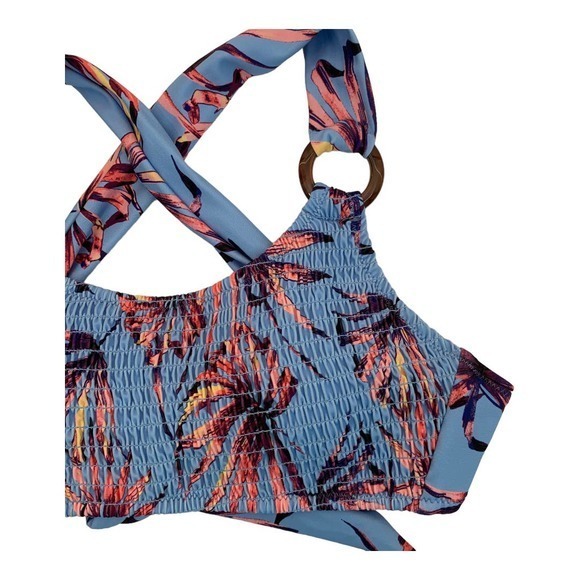 Jessica Simpson Women's Palmy Days O-Ring Bandeau Swim Suit Sz M - Picture 2 of 5